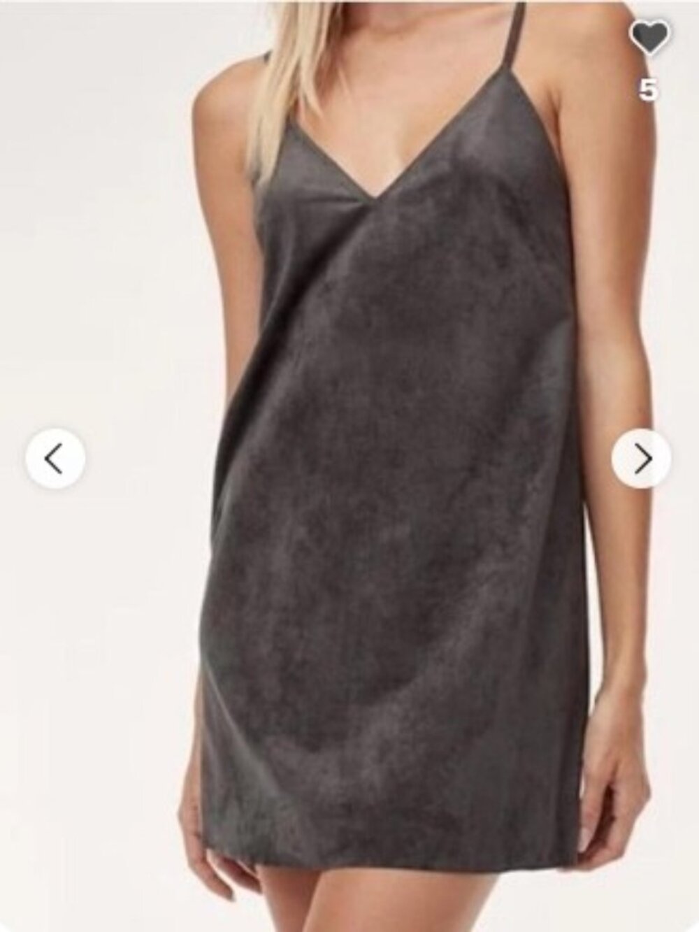 Wilfred Free Faux Suede Slip Dress – Charcoal Gray – Size Large